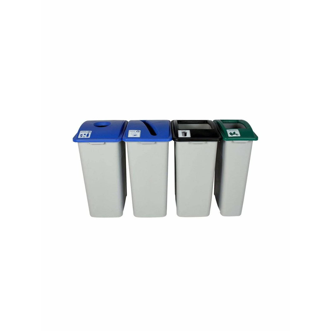 Busch Systems Waste Watcher XL 119 Gallon Four Stream Plastic Recycling Receptacle - 101354 - Trash Cans Depot