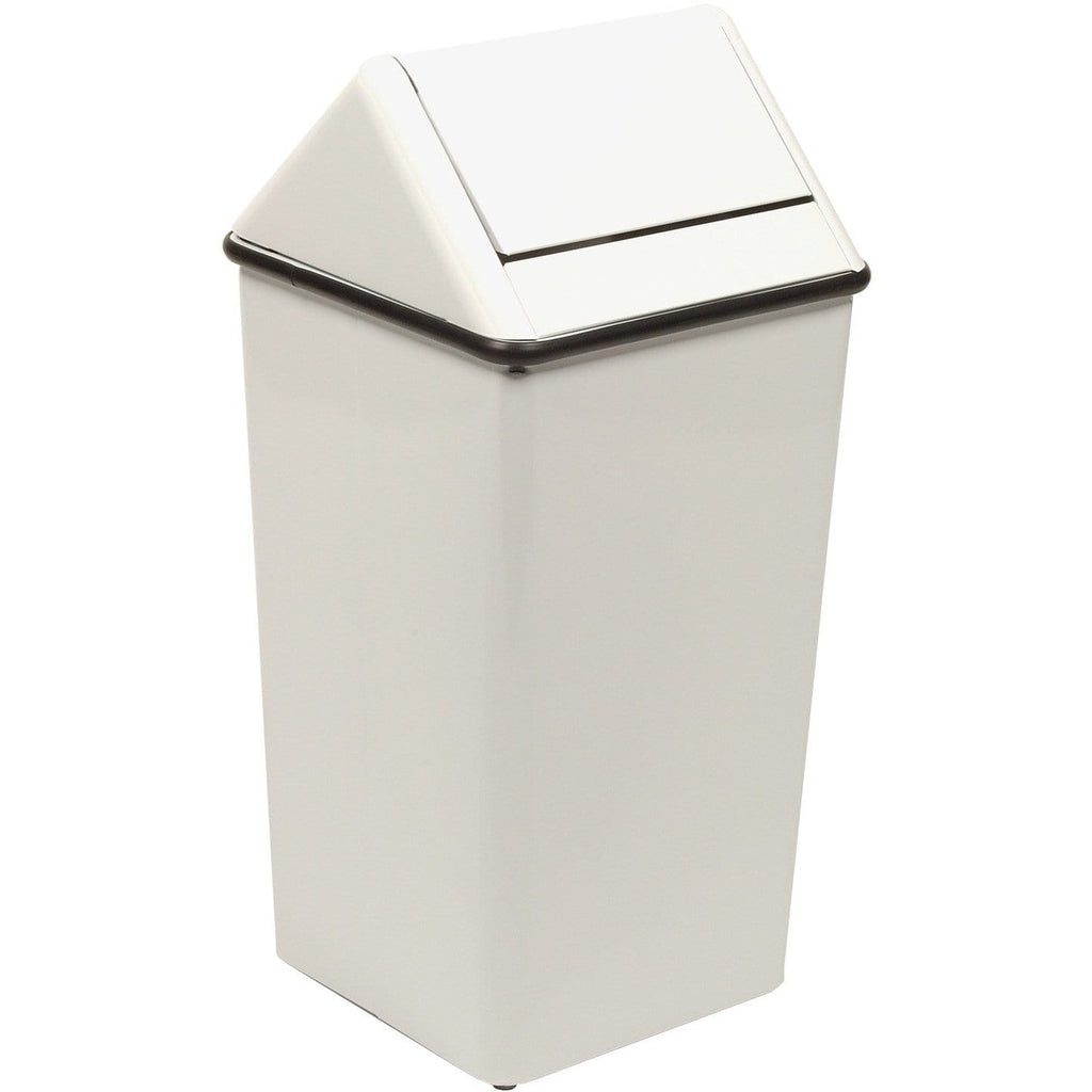 13gal Swing Top Waste Basket White - Brightroom™