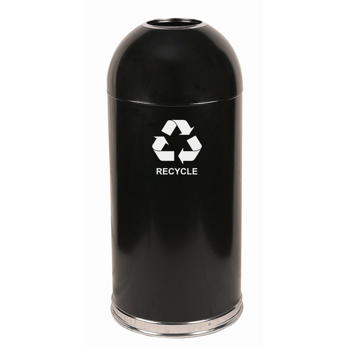 Witt Industries Open Dome Top 15 Gallon Steel Recycling Receptacle - 415DTBK-R - Trash Cans Depot