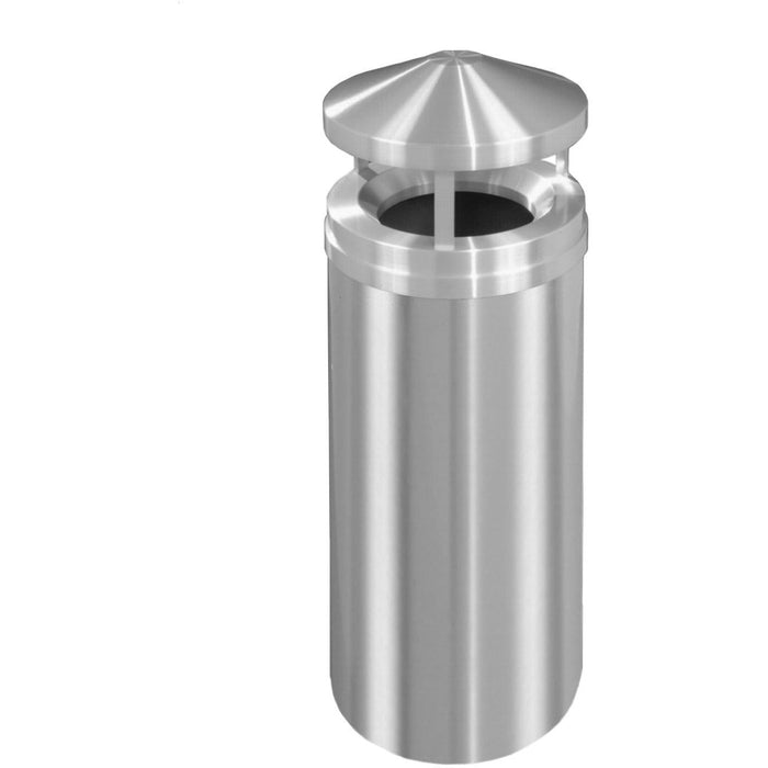 Glaro New Yorker Canopy Top 16 Gallon Satin Aluminum Trash Can - H1501SA-SA - Trash Cans Depot