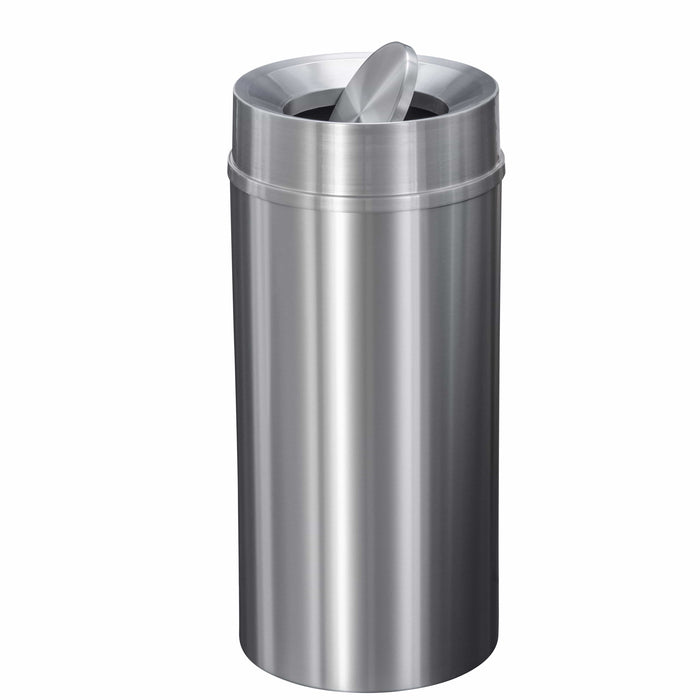 Glaro New Yorker Tip Action 16 Gallon Satin Aluminum Trash Can - TA1533SA-SA - Trash Cans Depot