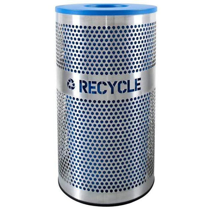 Ex-Cell Kaiser Venue Collection 33 Gallon Stainless Steel Recycling Receptacle - VCR-33 PERF SS - Trash Cans Depot