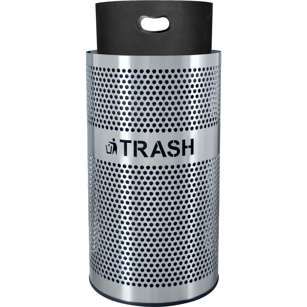 33-Gallon Perforated Stainless Steel Recycle and Trash Combo, Recycle Trash  Bin, Recycle Trash Can