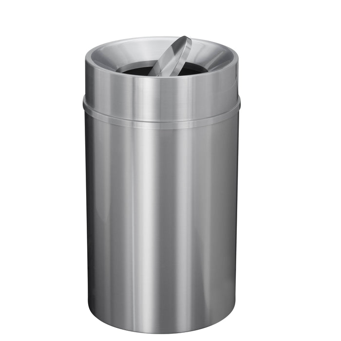 Glaro New Yorker Tip Action 33 Gallon Satin Aluminum Trash Can - TA2035SA-SA - Trash Cans Depot