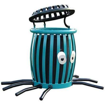 Paris 34 Gal. Green Steel Outdoor Trash Can with Steel Lid and