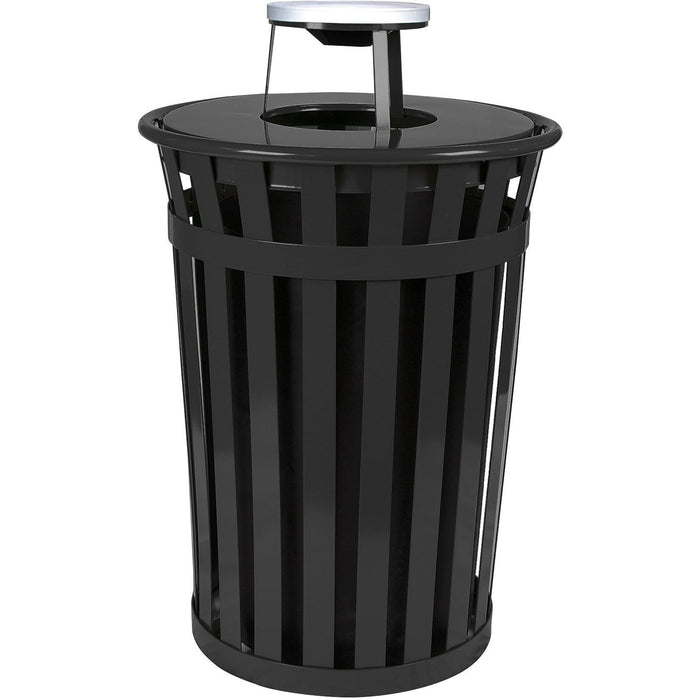 Witt Industries Oakley Collection Ash Top 36 Gallon Steel Trash Receptacle - M3601-AT-BK - Trash Cans Depot