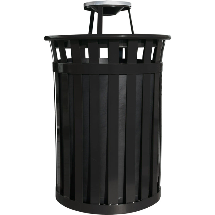 Witt Industries Oakley Collection Ash Top 50 Gallon Steel Trash Receptacle - M5001-AT-BK - Trash Cans Depot