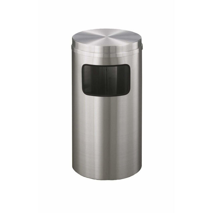 Glaro New Yorker Side/Front Opening 10 Gallon Satin Aluminum Trash Can - C1566SA-SA - Trash Cans Depot