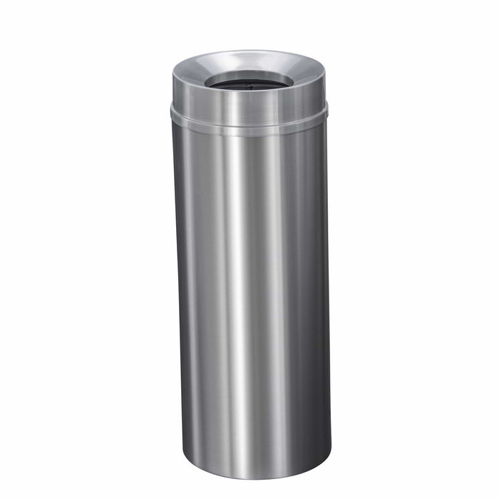 Glaro New Yorker Funnel 12 Gallon Satin Aluminum Trash Can - F1232SA-SA - Trash Cans Depot