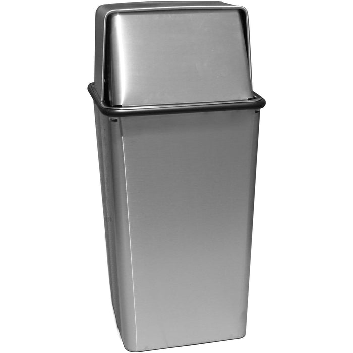 Witt Industries Waste Watcher Push Top 13 Gallon Stainless Steel Trash Receptacle - 13HTSS - Trash Cans Depot