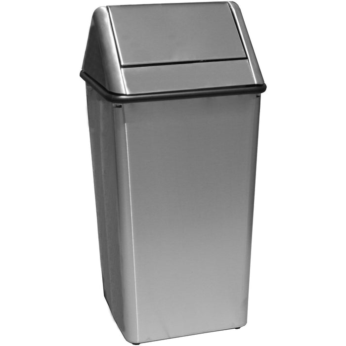 Witt Industries Waste Watcher Swing Top 13 Gallon Stainless Steel Trash Receptacle - 1311HTSS - Trash Cans Depot
