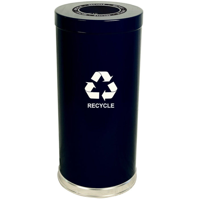 Witt Industries Emoti-Can 15 Gallon Single Stream Steel Recycling Receptacle - 15RTBK-1H - Trash Cans Depot