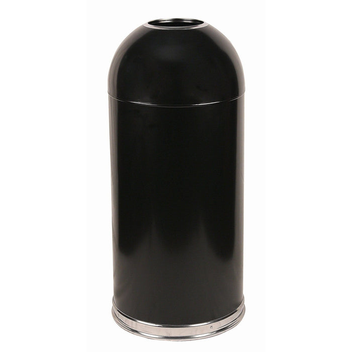 Global Industrial™ Steel Round Open Top Trash Can, 15 Gallon, Black