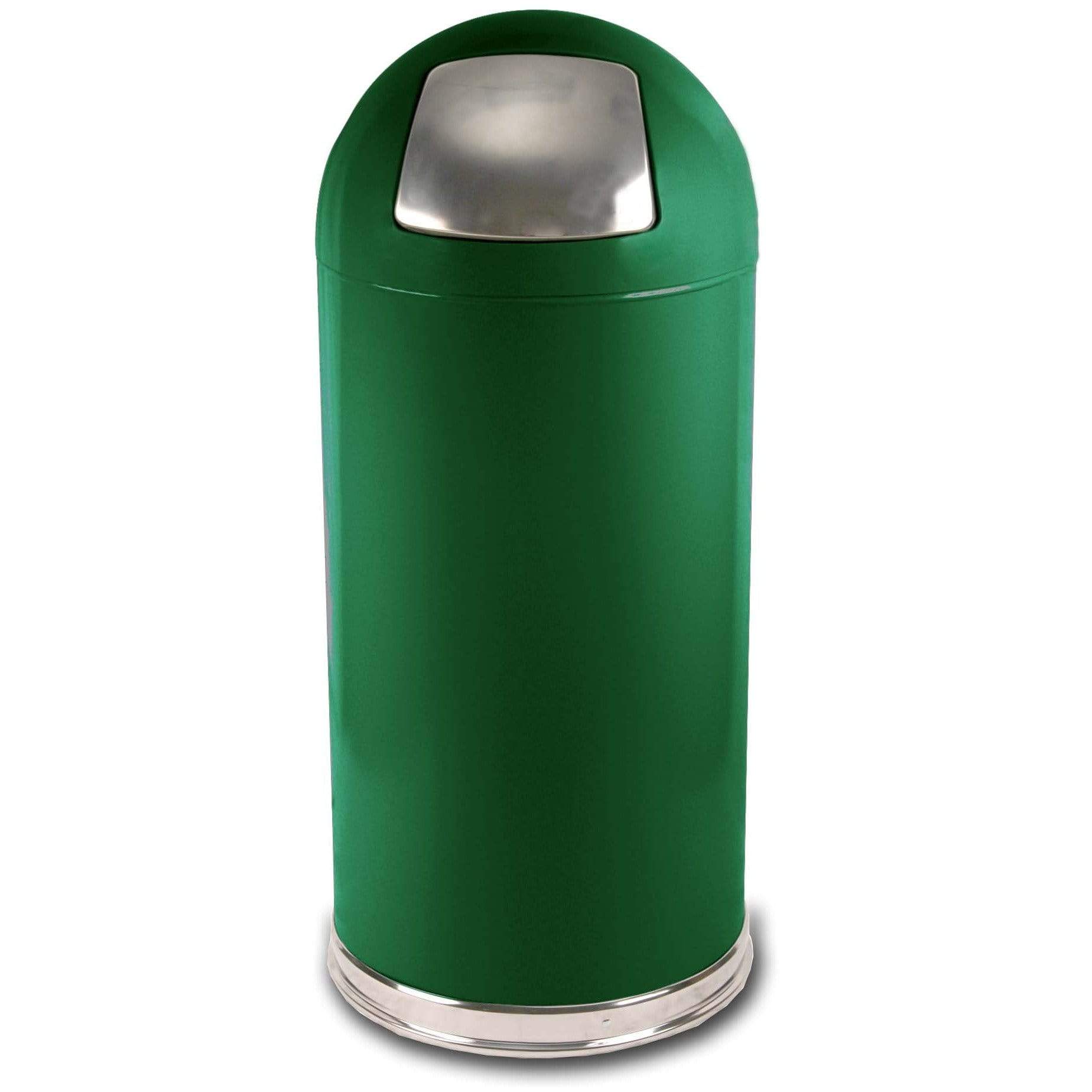 DT15WHIGL Dome Top Bullet Trash Can - 15 Gallon Capacity - 15 3/8 Dia. x  34 1/