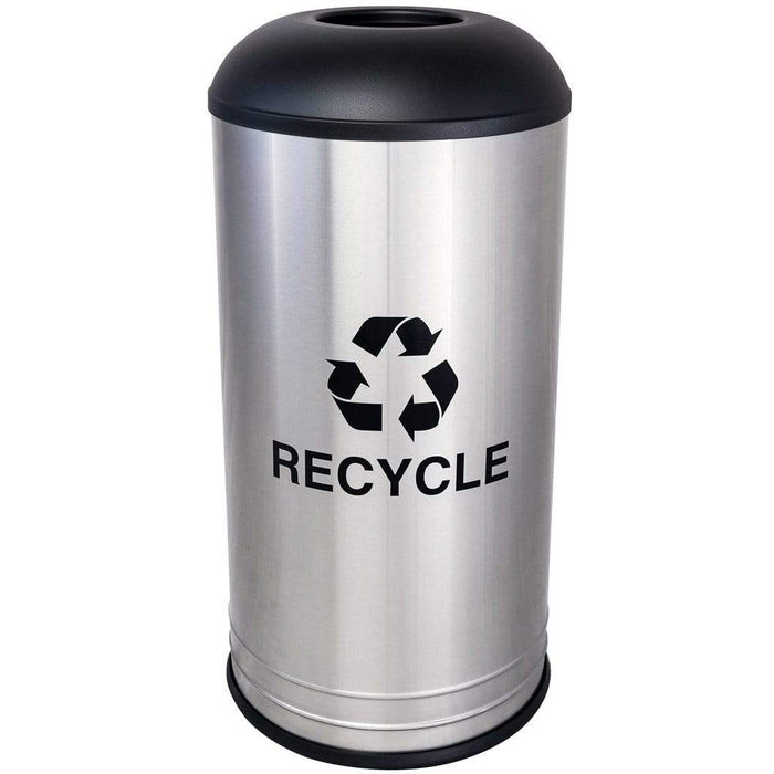 Ex-Cell Kaiser Cafe Style 18 Gallon Stainless Steel Recycling Receptacle - RC-1531 D-6 SS BLX - Trash Cans Depot
