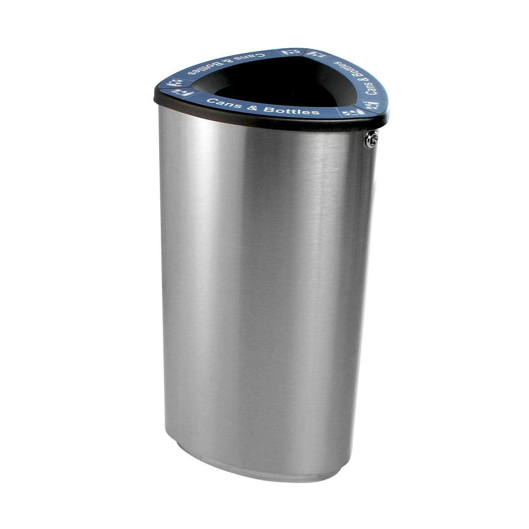 Busch Systems Boka 21 Gallon Single Stream Stainless Steel Recycling Receptacle - 101221 - Trash Cans Depot