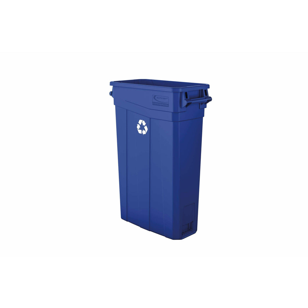 Suncast Commercial Slim 23 Gallon Resin Recycling Bin - TCNH2030BLR - Trash Cans Depot