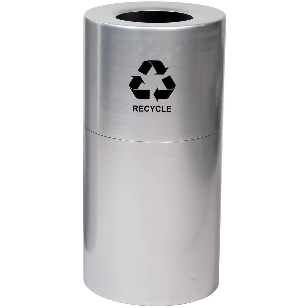 Witt Industries Aluminum Series 24 Gallon Recycling Receptacle - AL18-CLR-R - Trash Cans Depot