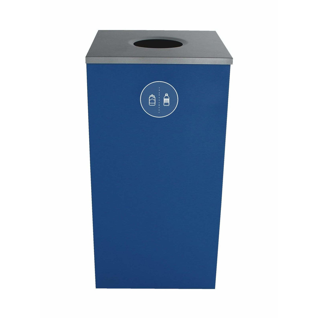 Busch Systems Spectrum 24 Gallon Cube Single Stream Steel Recycling Receptacle - 101126 - Trash Cans Depot