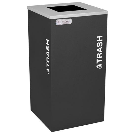 Ex-Cell Kaiser Kaleidoscope Collection 24 Gallon Steel Trash Receptacle - RC-KDSQ-T BLX - Trash Cans Depot