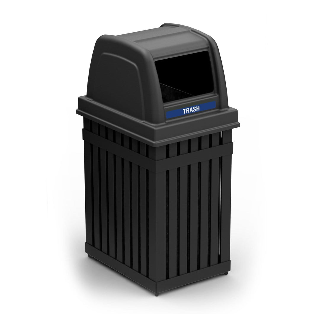 Commercial Zone 25 Gallon Steel Parkview 1 Waste Container - 72740199