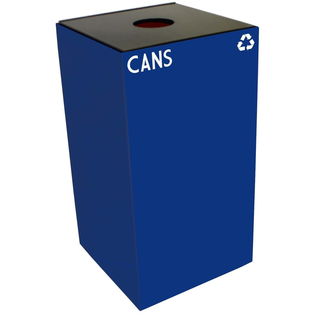 Witt Industries GeoCube Collection 28 Gallon Steel Recycling Receptacle - 28GC01-BL - Trash Cans Depot