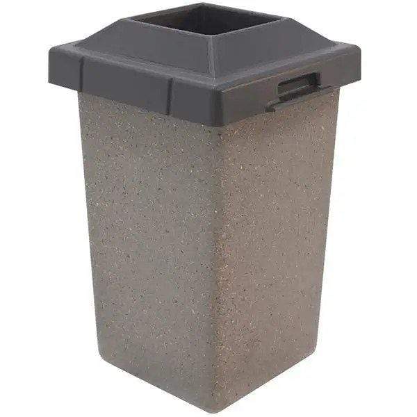 Wausau Tile Pitch In Top 30 Gallon Concrete Trash Receptacle - TF1010 - Trash Cans Depot