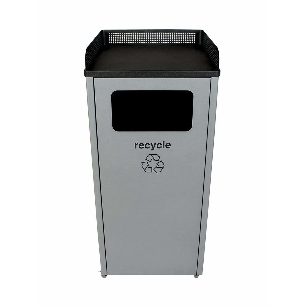 Busch Systems Courtside 32 Gallon Single Stream Steel Recycling Receptacle - 100922 - Trash Cans Depot