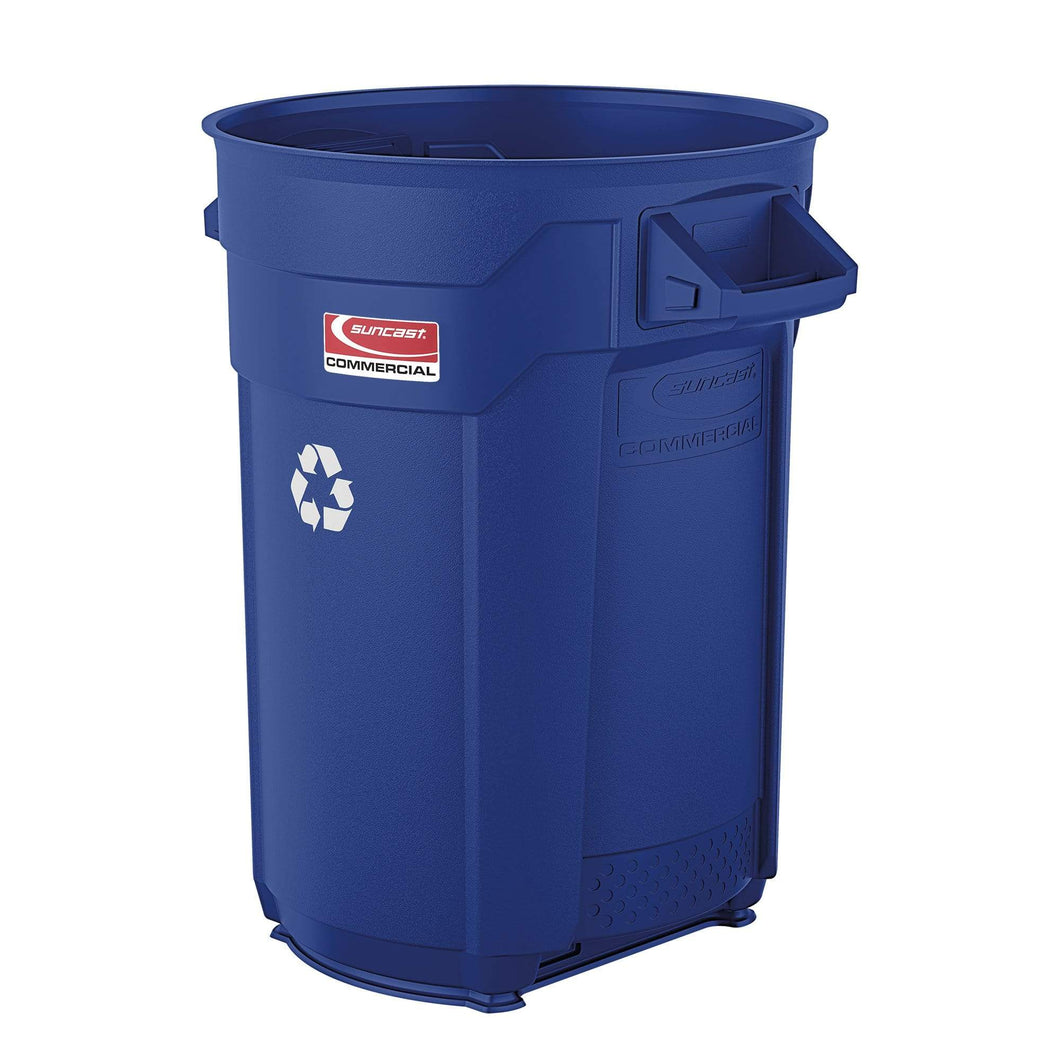 Suncast Commercial Utility 32 Gallon Resin Recycling Bin - BMTCU32BLR - Trash Cans Depot