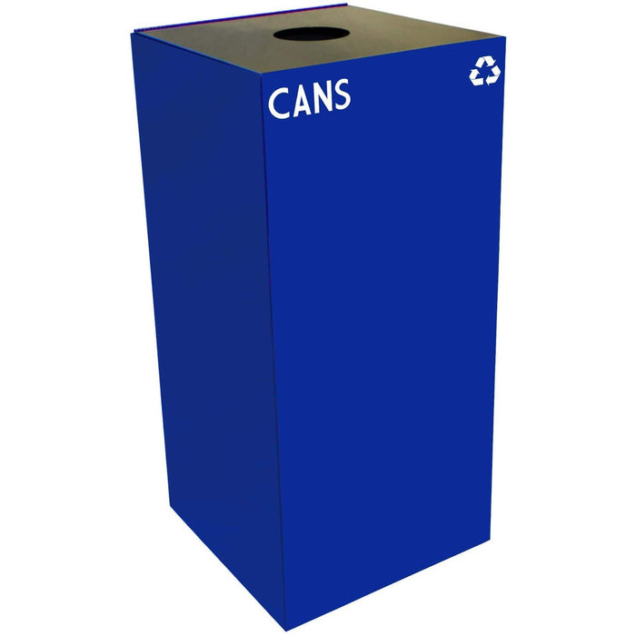 Witt Industries GeoCube Collection 32 Gallon Steel Recycling Receptacle - 32GC01-BL - Trash Cans Depot