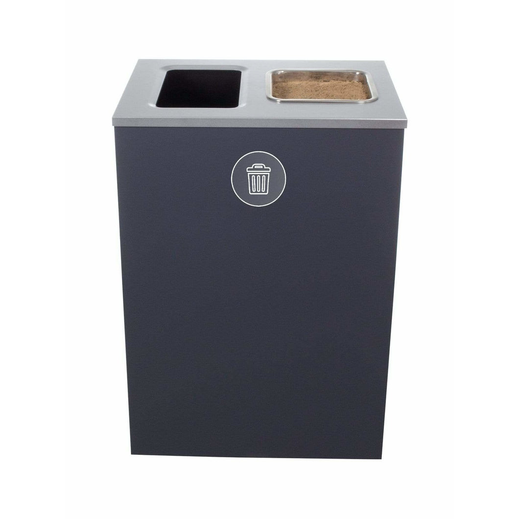 Busch Systems Spectrum 32 Gallon XL Cube Single Stream Steel Trash & Ashtray Receptacle - 104013 - Trash Cans Depot