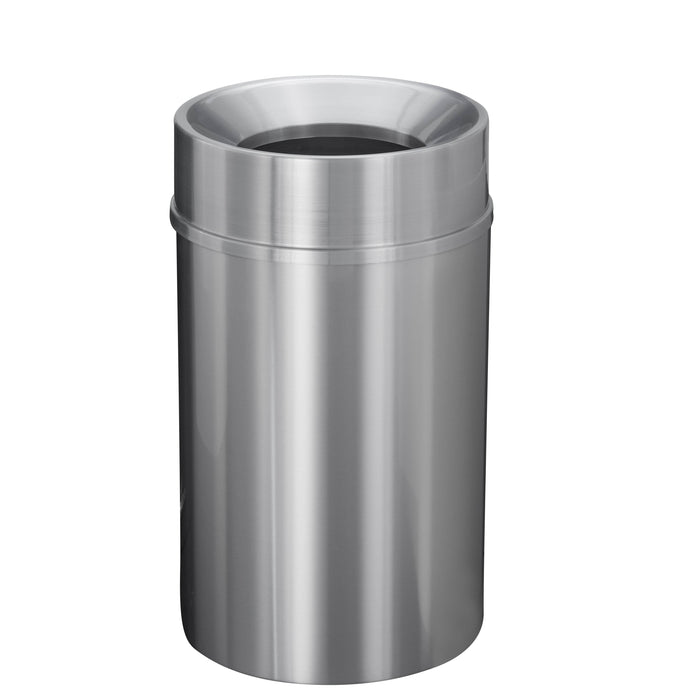 Glaro New Yorker Funnel 33 Gallon Satin Aluminum Trash Can - F2035SA-SA - Trash Cans Depot