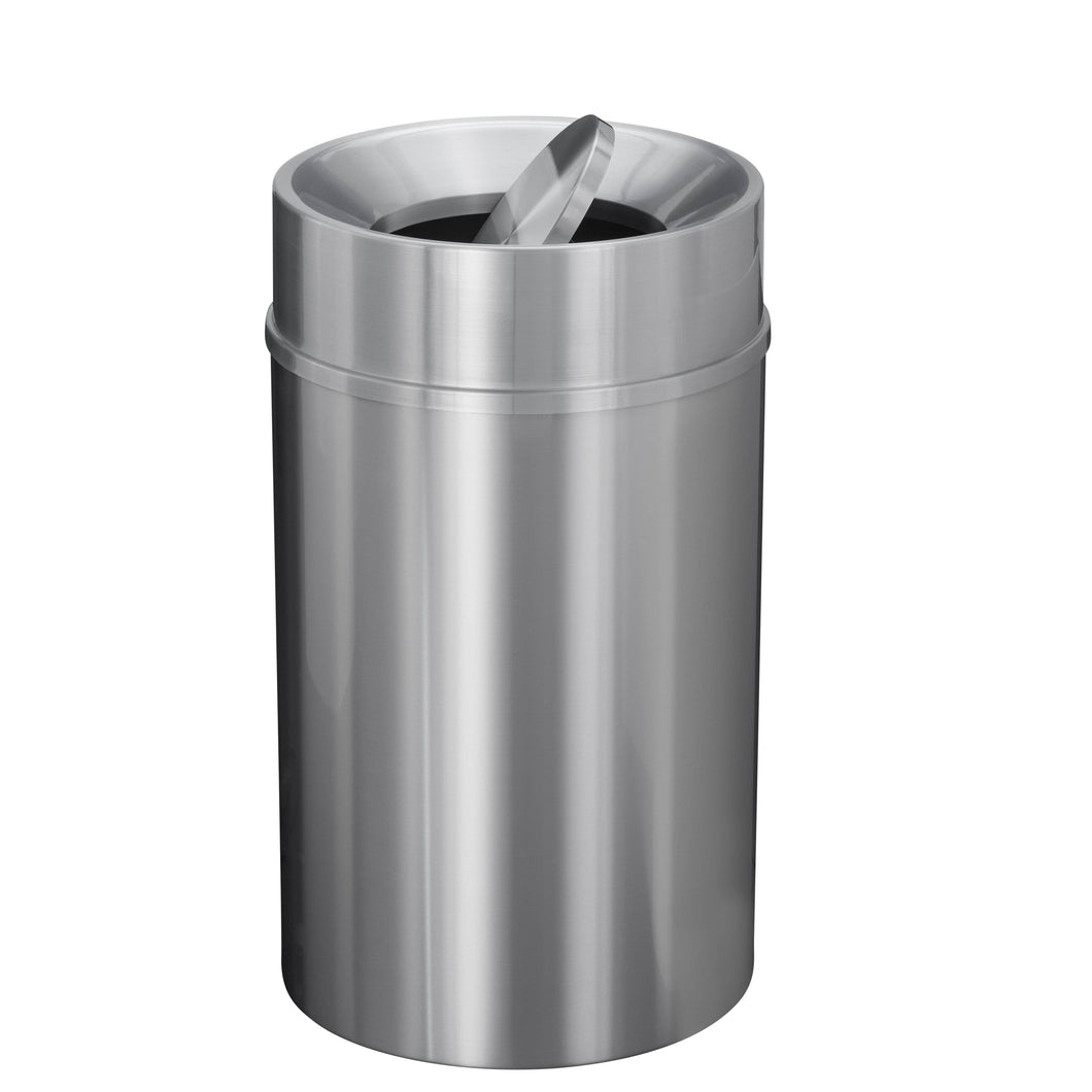 Glaro TA2035-SA-SA Trash Can, Round, 33 gal, Silver