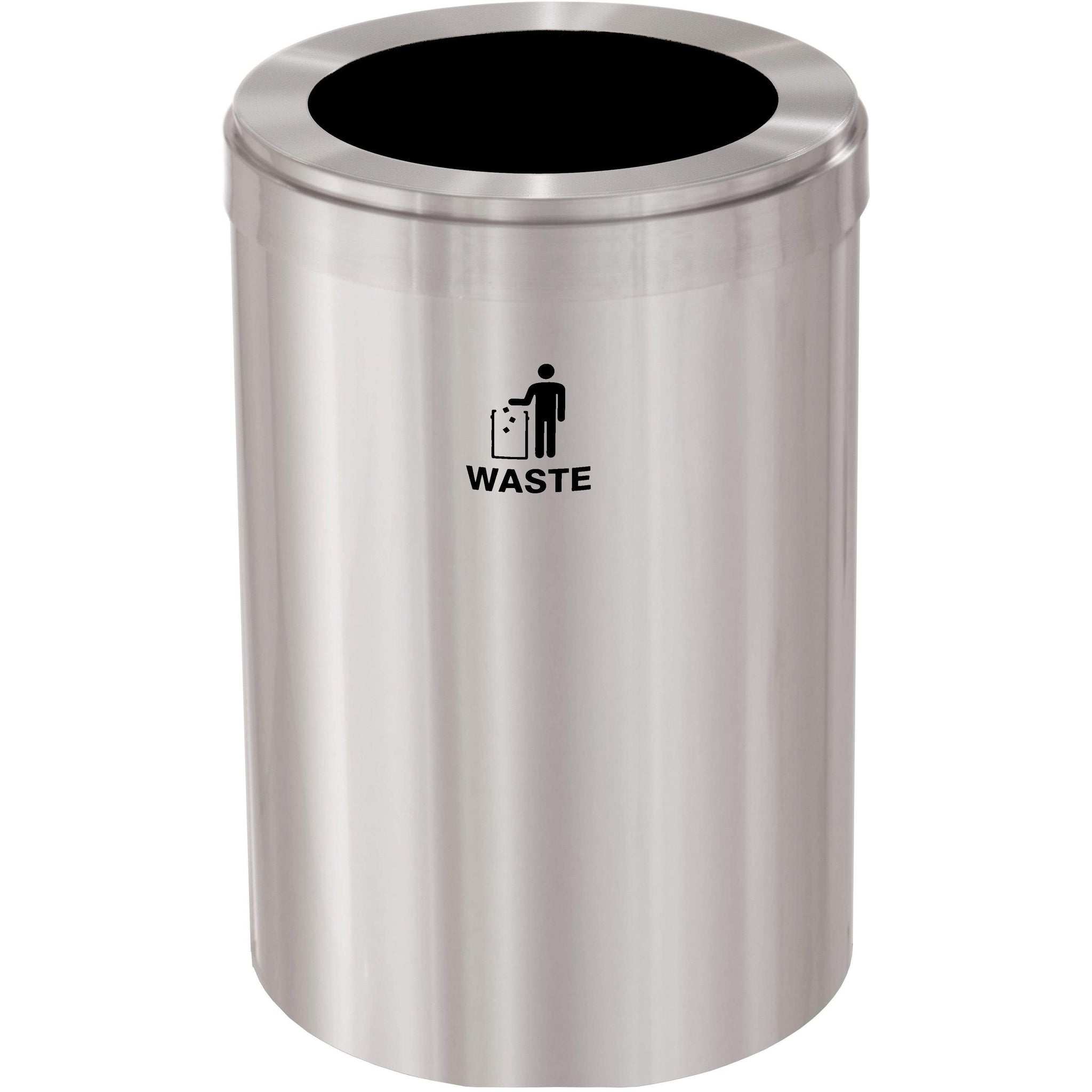 The Venue Series Recycling Bin, Stainless Steel, 33 Gallon