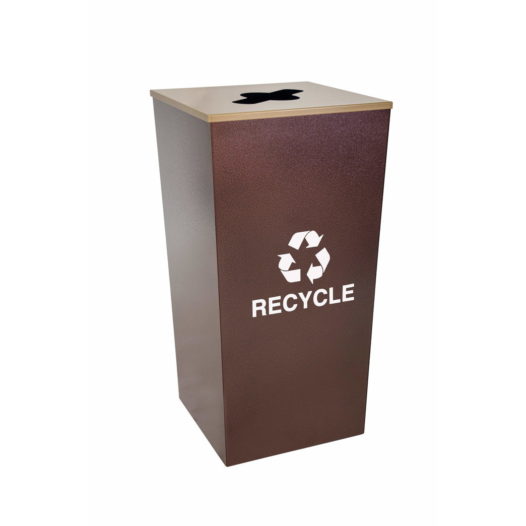 34 Gallon Recycling Bin - Ex-Cell Kaiser Metro Collection 34 Gallon Steel Recycling Receptacle - RC-MTR-34 R HCPR