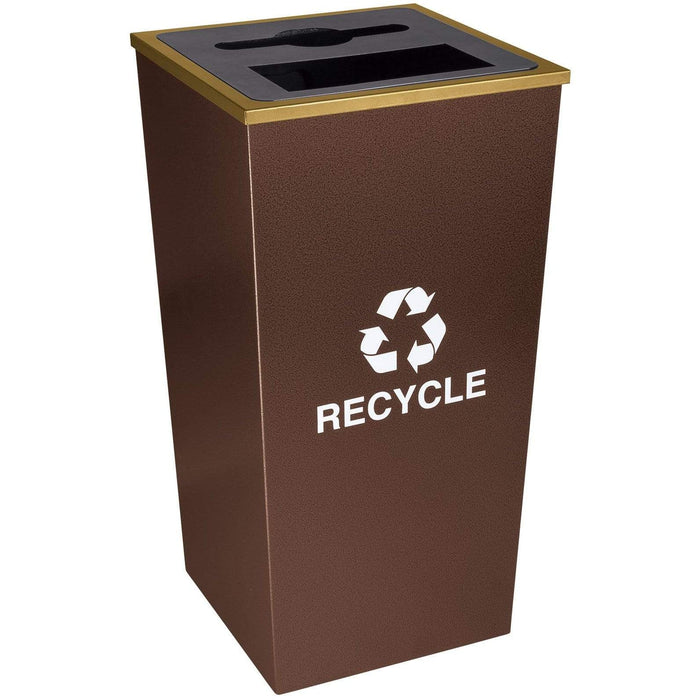 Ex-Cell Kaiser Metro Collection 34 Gallon Two Stream Steel Recycling Receptacle - RC-MTR-34 COMBO HCPR - Trash Cans Depot