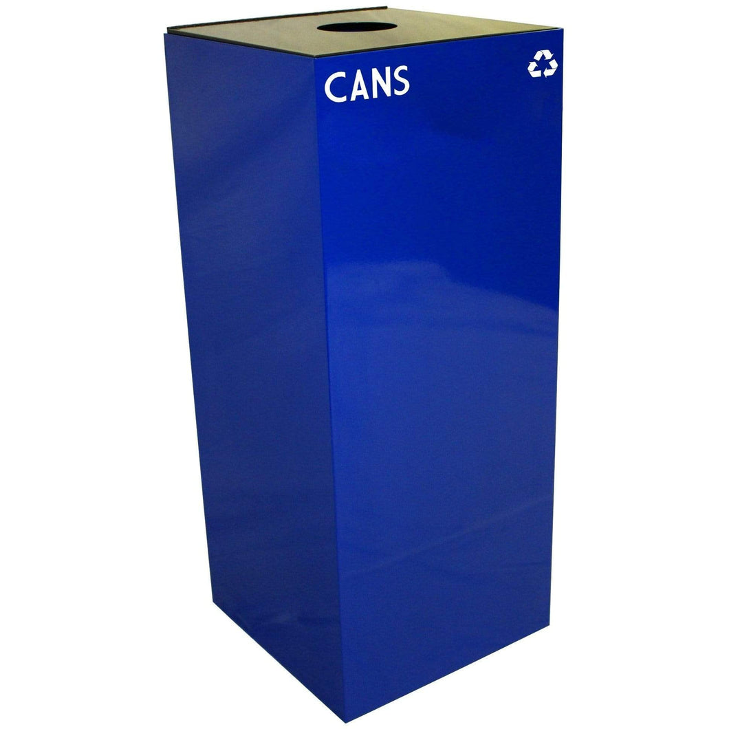 Witt Industries GeoCube Collection 36 Gallon Steel Recycling Receptacle - 36GC01-BL - Trash Cans Depot