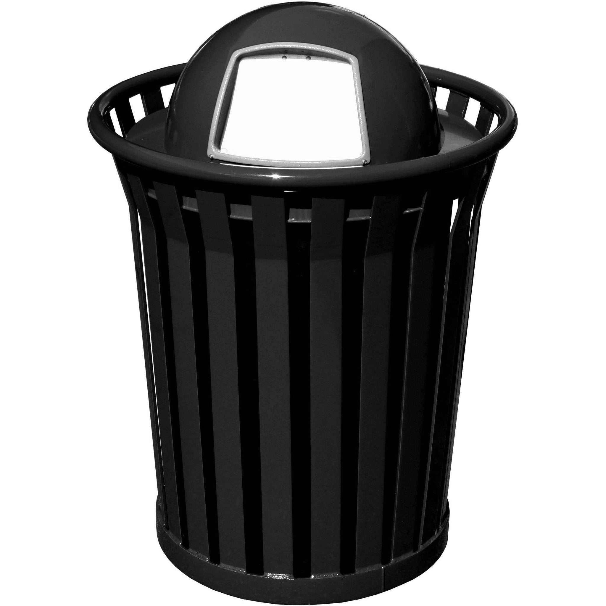 Witt Industries Mesh Steel Outdoor Trash Receptacle in Black Finish (W Name Plate/Blue)