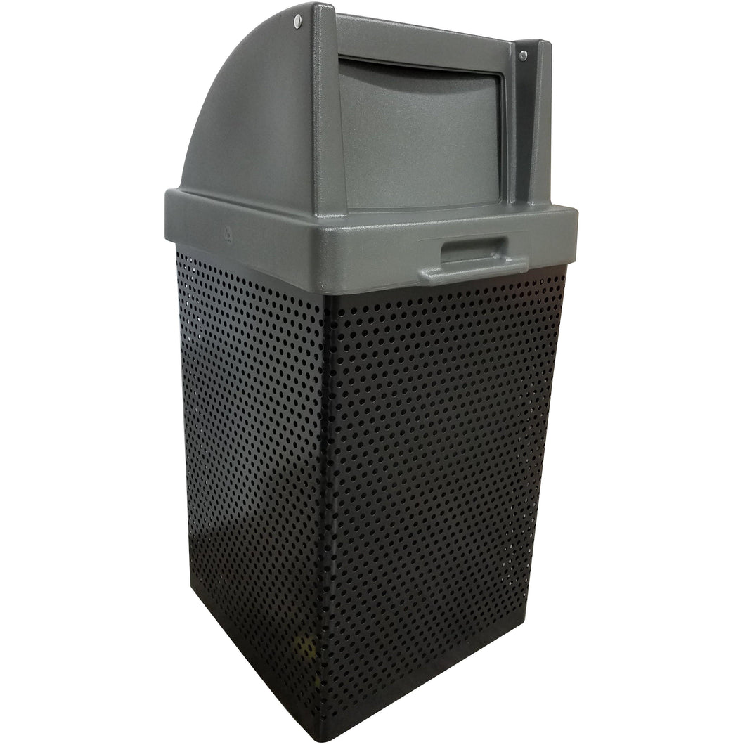 Wausau Tile Push Door Top 38 Gallon Metal Trash Receptacle - MF3052 - Trash Cans Depot