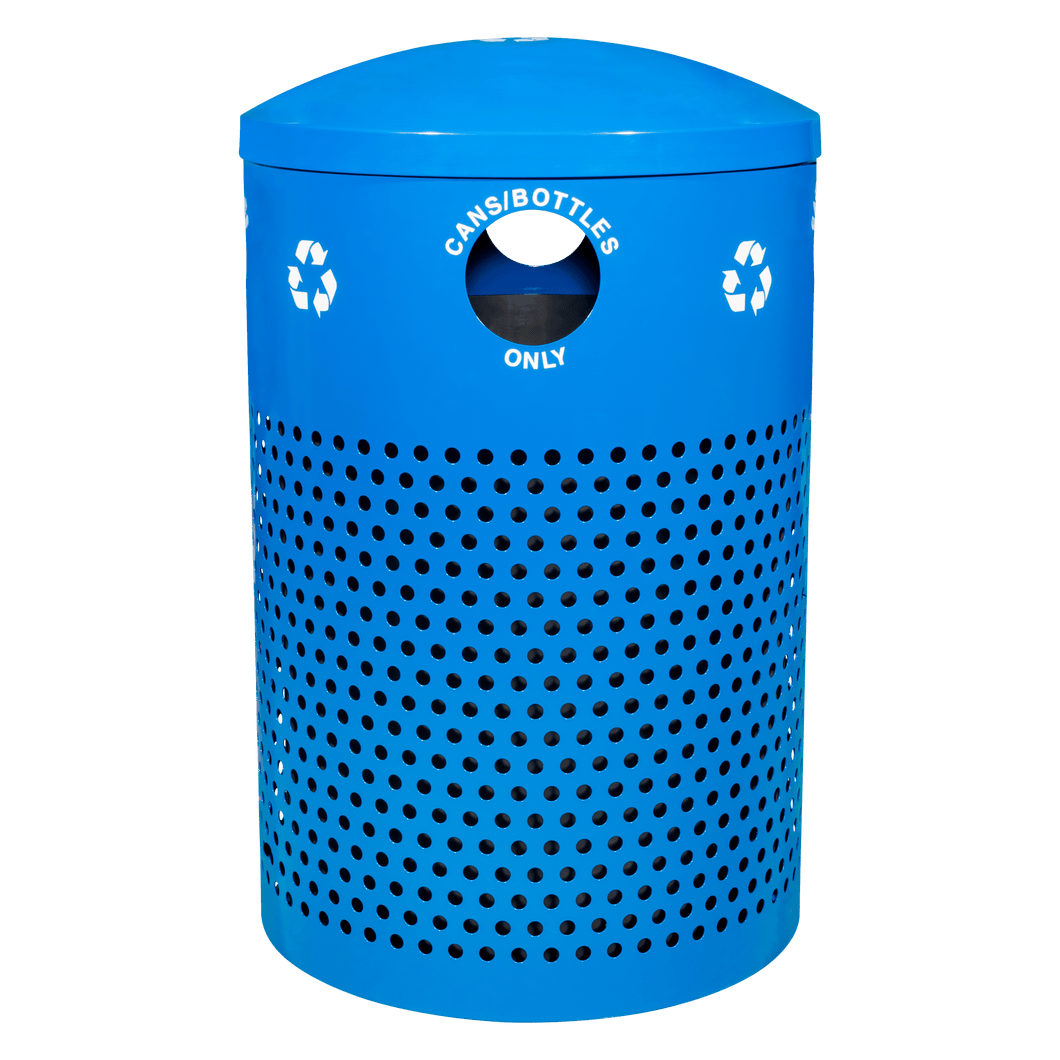 Ex-Cell Kaiser Landscape Series 40 Gallon Steel Recycling Receptacle - RC-2441 CANS RBL - Trash Cans Depot