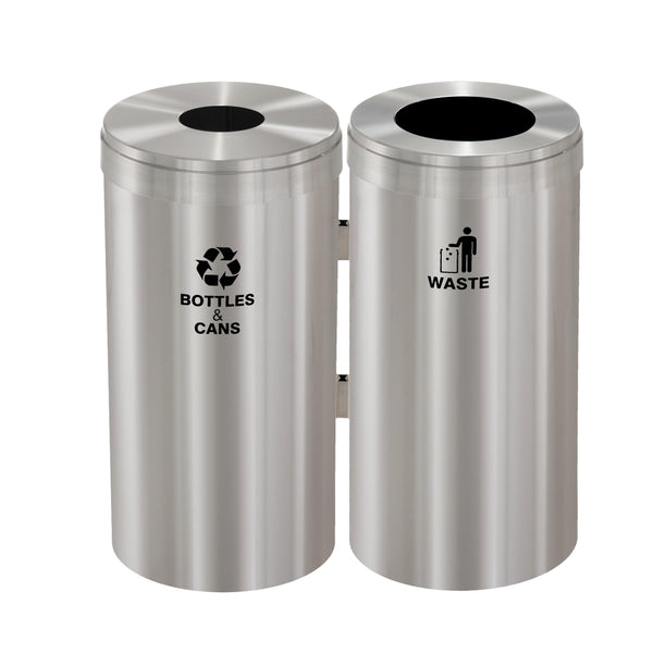 Parkview Dualcoat Canopy Top Recycling & Trash Combo