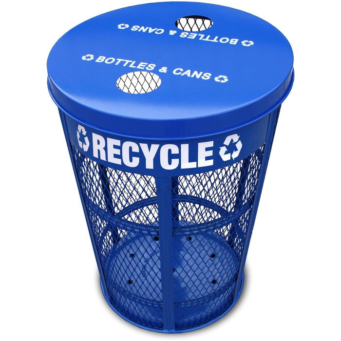 Witt Industries Expanded Metal 48 Gallon Steel Recycling Receptacle - EXP-52NPBL-FTR - Trash Cans Depot