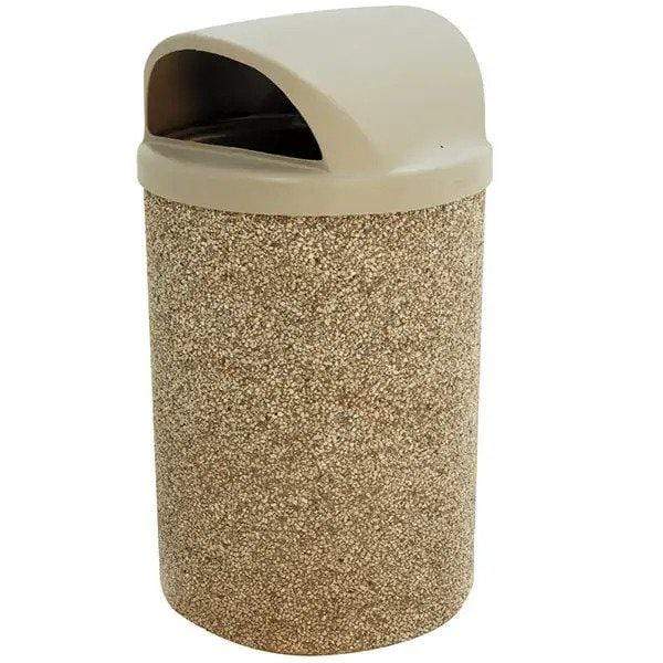 30 Gallon StoneTec Concrete Fiberglass Decorative Trash Can 722117 (Waste  Lid, 5 Colors)