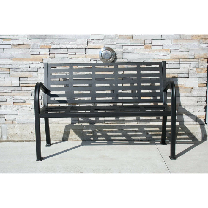 Paris Site Furnishings Lasting Impressions 4 Foot Steel Park Bench - 460-225-0006 - Trash Cans Depot