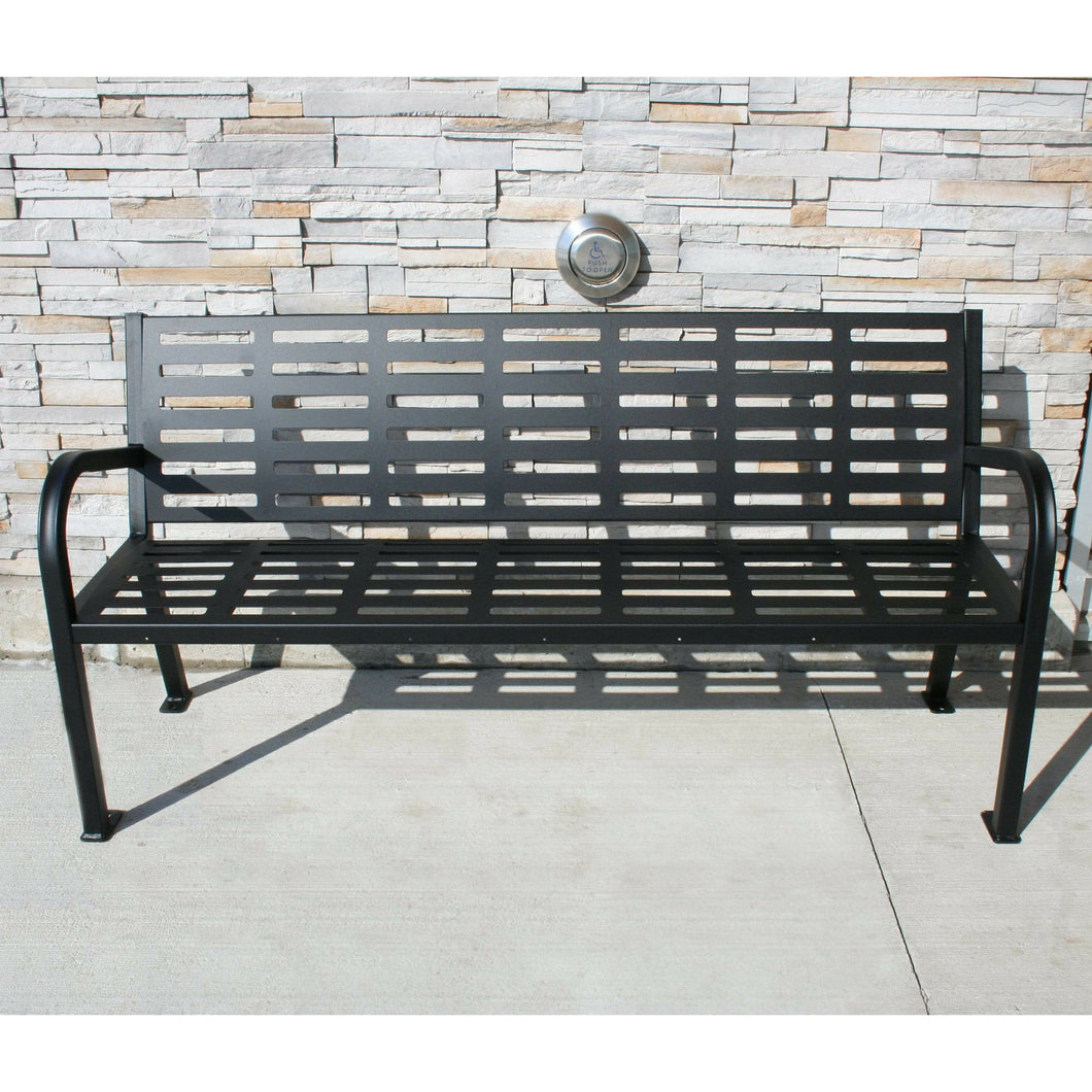 Paris Site Furnishings Lasting Impressions 6 Foot Steel Park Bench - 460-224-0006 - Trash Cans Depot