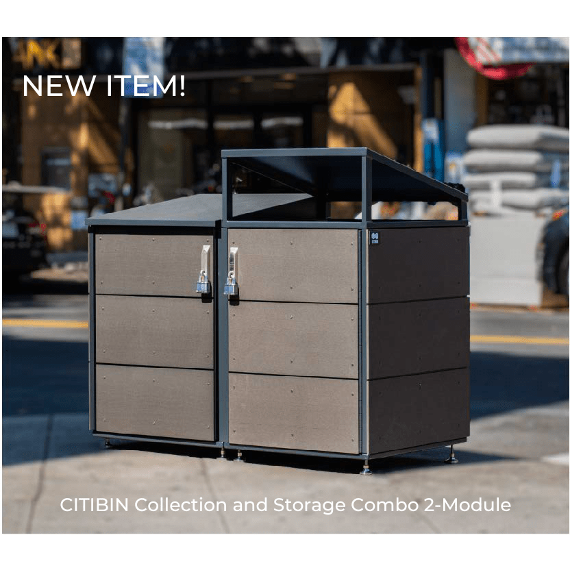 CITIBIN Collection and Storage Combo 2-Module Composite Board Trash Enclosure - Trash Cans Depot