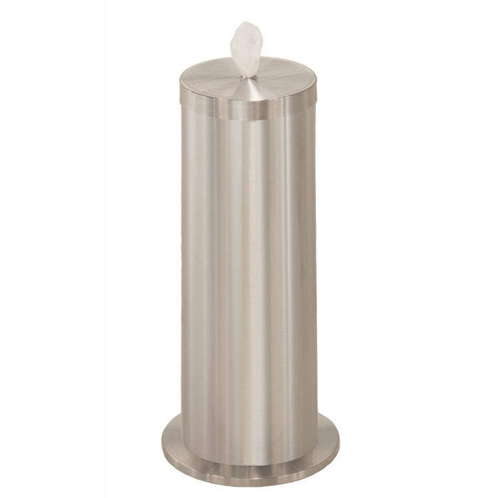 Glaro Satin Aluminum Disinfecting Wipe Dispenser With Extra Storage - F1027-SA-AW1 - Trash Cans Depot